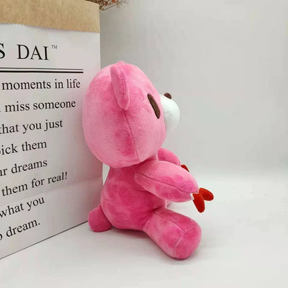 24cm Gloomy Bear Plush Toy Bloodthirsty Pink Bear Plushie Doll Animal Teddy Stuffed Toy Pillow for Kids Birthday Christmas Gift