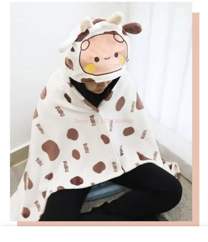 Official Original Bubu And Dudu Blanket Shawl Blanket - Panda Bubu And Yier Blanket Office, And Travel, Perfect Gift For Fans
