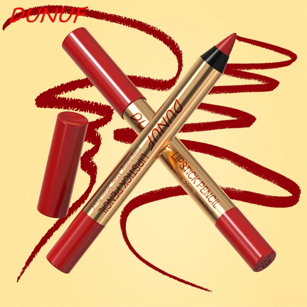 Rich Color Non-stick Lipstick Pencil Long-lasting Matte Lip Liner Crayon Red Tint Brown Lipliner Makeup Easy To Apply Cosmetics