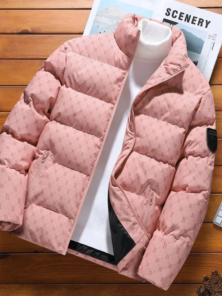 Autumn/Winter Fashion Trend Printed Large Size Coat Men's Casual Relaxed Comfortable High Quality Cotton-Padded Jacket