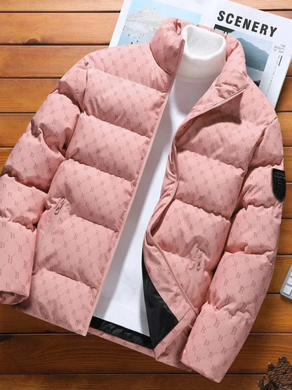 Autumn/Winter Fashion Trend Printed Large Size Coat Men's Casual Relaxed Comfortable High Quality Cotton-Padded Jacket