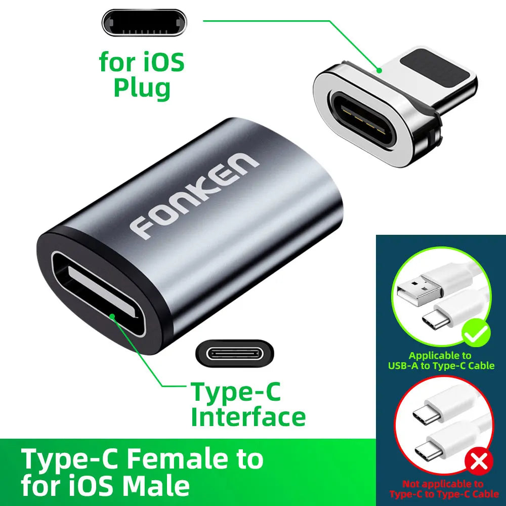 Magnetic Cable Connector Mobile Phone Cable Adapter Micro USB Magnetic Tip Magnet Charger Plug Type C Adapter for Huawei Android