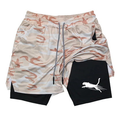 Summer Men's Gym Fitness Workout Shorts Quick-drying Two-in-one Sports Compression Double-layer Shorts Casual Daily M-3XL