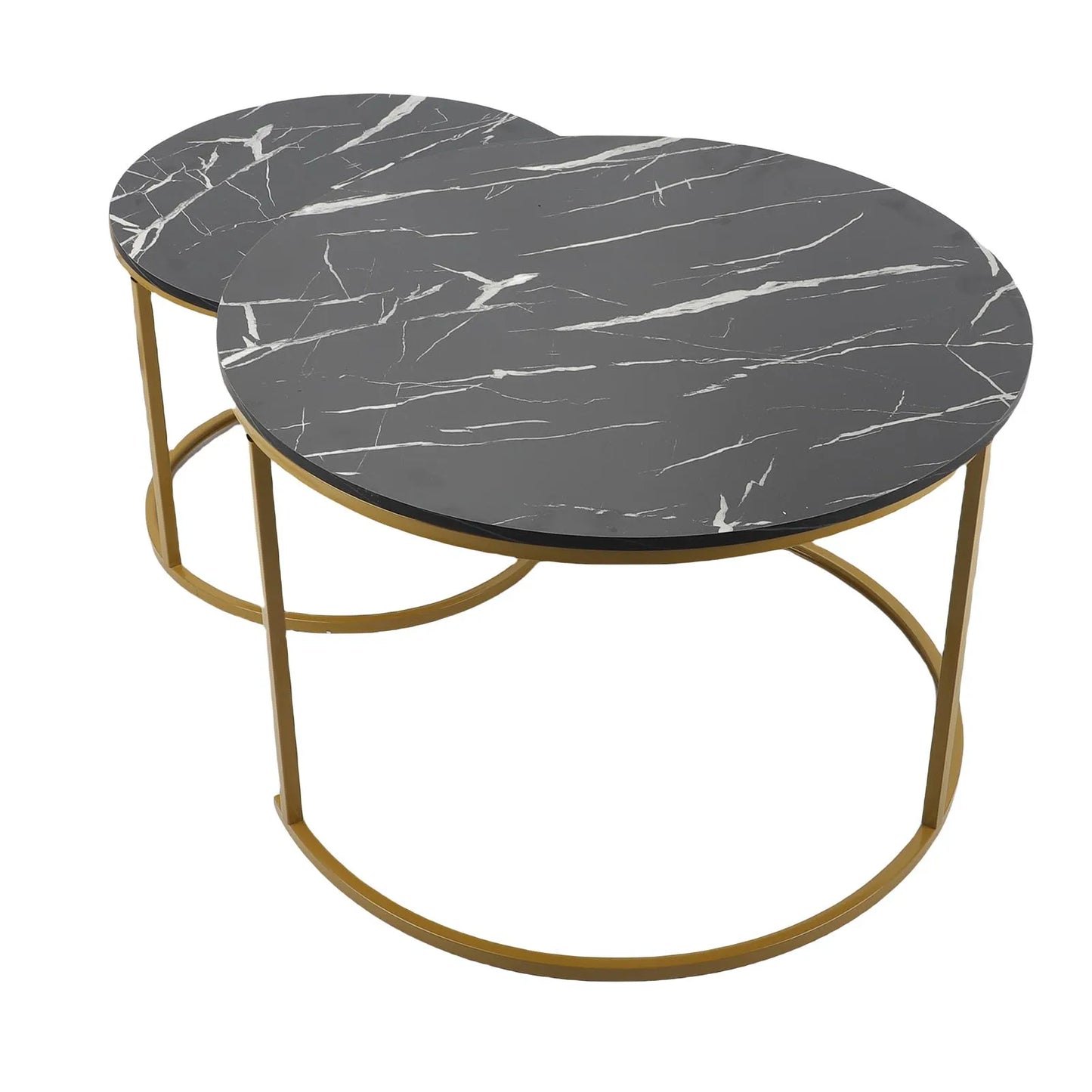 Coffee Table Set Minimalist Modern Nesting Round Center Table for Living Room Apartment Balcony Yard
