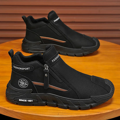 Men's High-Cut Casual Sports Shoes Anti-Slip Wear-Resistant Ankle Boots Outdoor Workwear Footwear for Comfortable Walking