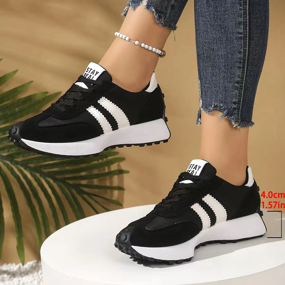 2026 Spring Retro Platform Women's Sneakers Summer Casual Patchwork Leather Sneakers Women's Outdoor Casual Comfort Shoes