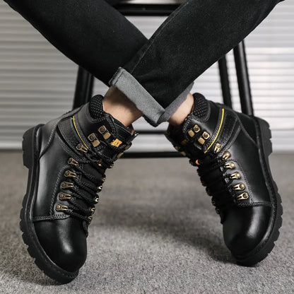 Hot Selling Men's And Women's Motorcycle Boots, Genuine Leather Couple's Workwear Boots, Outdoor Hiking Boots, Hiking Boot, Cyc