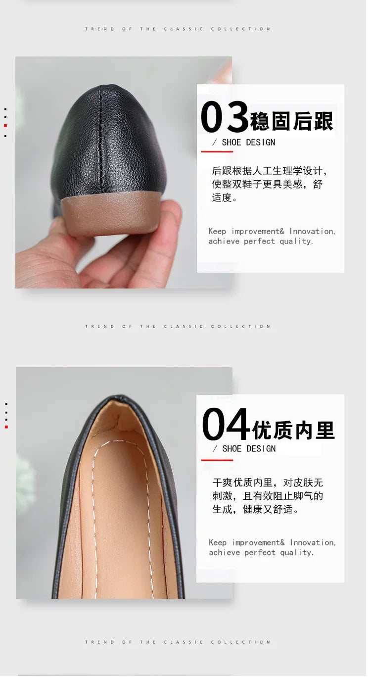 Spring autumn Office Patent Leather Woman Flats Shoes Ballets Metal Buckle Bow Lady Fall Girl Ballerina Dress Pointed Toe Slip