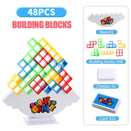 Jigsaw Building Block Toys, Fun Balance Stacking Games, Construction Board Games Russian Building Block Children's Tabletop Toys