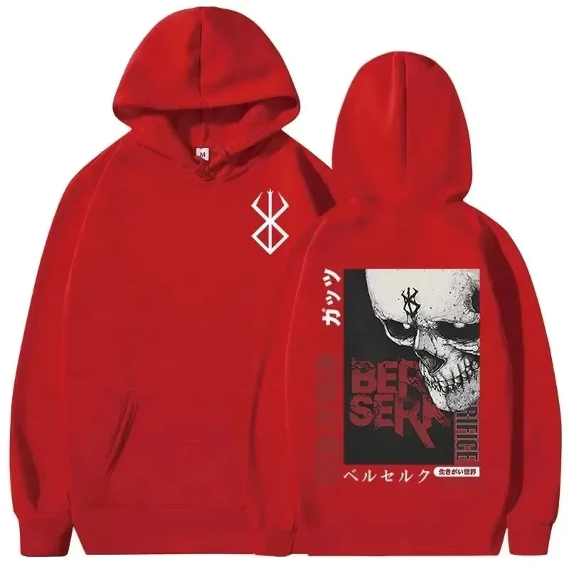 Men's casual hooded sweatshirt anime Berserk legend GutsSwordsmanCascaZodd sacrifice mark print autumn and winter adult pullover