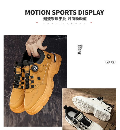 Sneakers Man Spring Trend Hot Sale Comfort Soft Soled Casual Shoes for Fashion Rotating Button Male Work Boots Zapatillas Hombre
