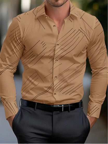 Men's long-sleeved shirt casual shirt fashion 2024 new 16 colors optional popular business oversized men's clothing