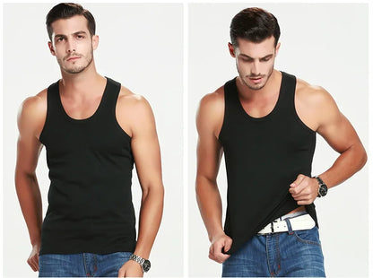 1 Piece Men's Cotton Sports Skinny Vest Teenagers Leisure Joker Sleeveless T Men's Fitness Training Simple Top