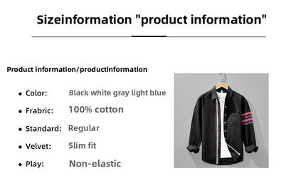 Fashionable Retro Striped Men's Long Sleeve Shirt Casual Handsome Outerwear Korean Style Spring Autumn Wear from Mainland China