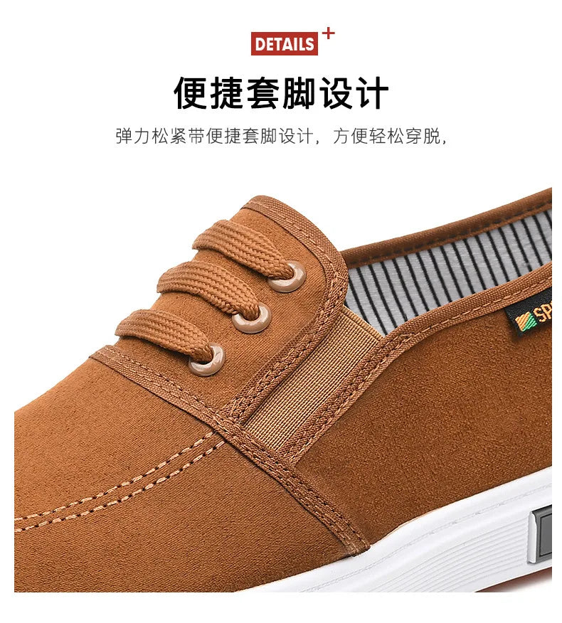 Men Shoes Breathable Canvas Shoes for Youth Student Slip on Walking Sneakers Driving Loafers House Moccasins Work Skate Flats