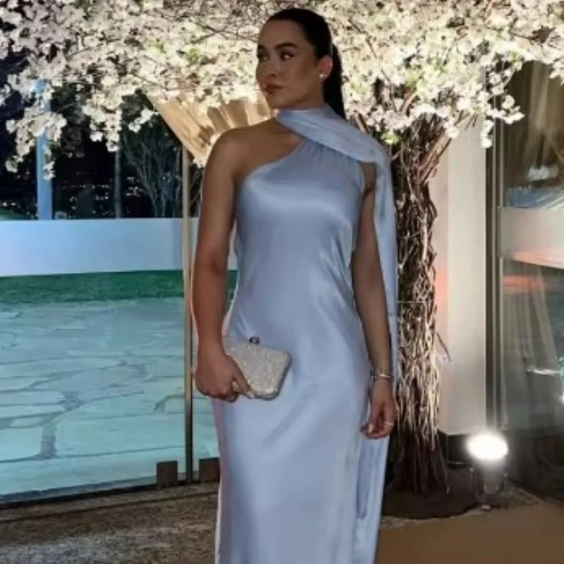 Ribbon Satin Long Party Dress Women Elegant Solid Sleeveless Female Backless Dresses 2026 Summer Autumn Lady Evening Club Gowns