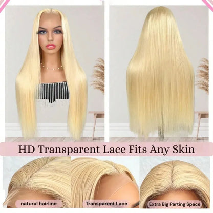 30 36 Inch 613 Straight Lace Front Wig Human Hair Blonde Real Human Hair Wig13x6 Hd Lace Frontal Wig Pre Plucked with Baby Hair