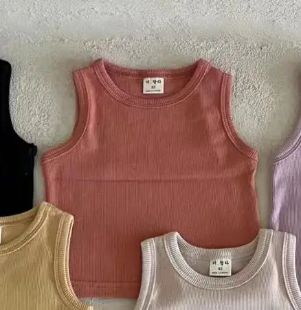 2025 Summer New Baby Sleeveless T Shirts Thin Cotton Boys Versatile Breathable Vest Infant Toddler Girl Comfortable Casual Tops