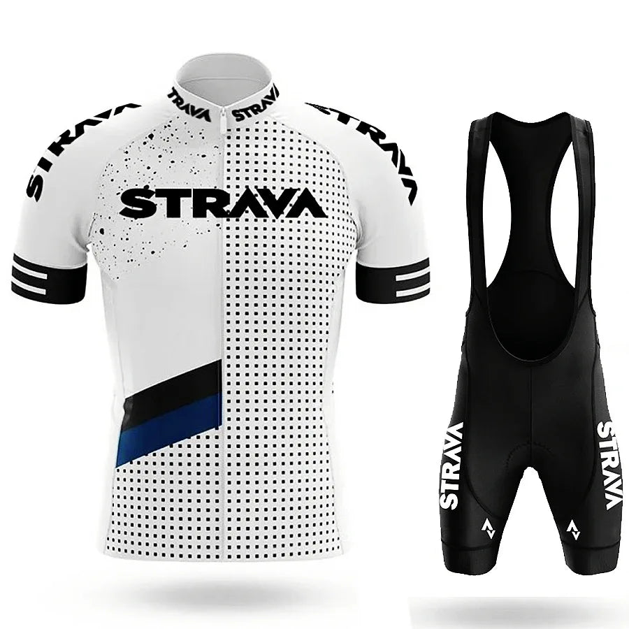 Strava Men's Cycling Outfit Bicycle Shorts Road Bike Sports Set Mountain Cycle Jersey Breathable Summer Clothing Pro Uniform