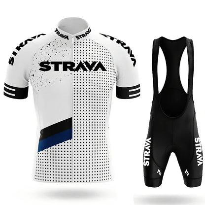 Strava Men's Cycling Outfit Bicycle Shorts Road Bike Sports Set Mountain Cycle Jersey Breathable Summer Clothing Pro Uniform