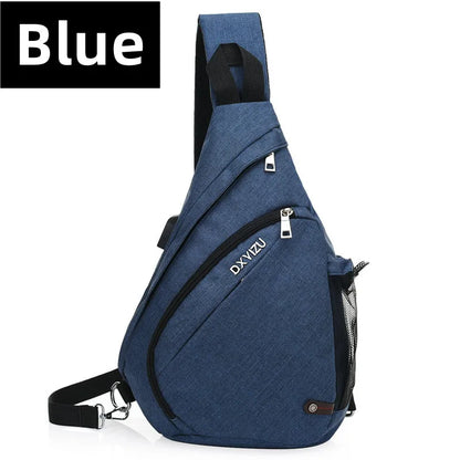 New Men One Shoulder Backpack Women Sling Bag Crossbody USB Boys Cycling Sports Travel Versatile Fashion Bag Student School 2023