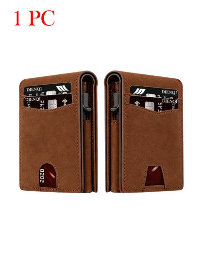 Luxury Brand Mens Wallets Money Bag RFID Bank Credit Card Holder Case Purse Carbon Fiber Leather Bifold Wallets for Men Carteras