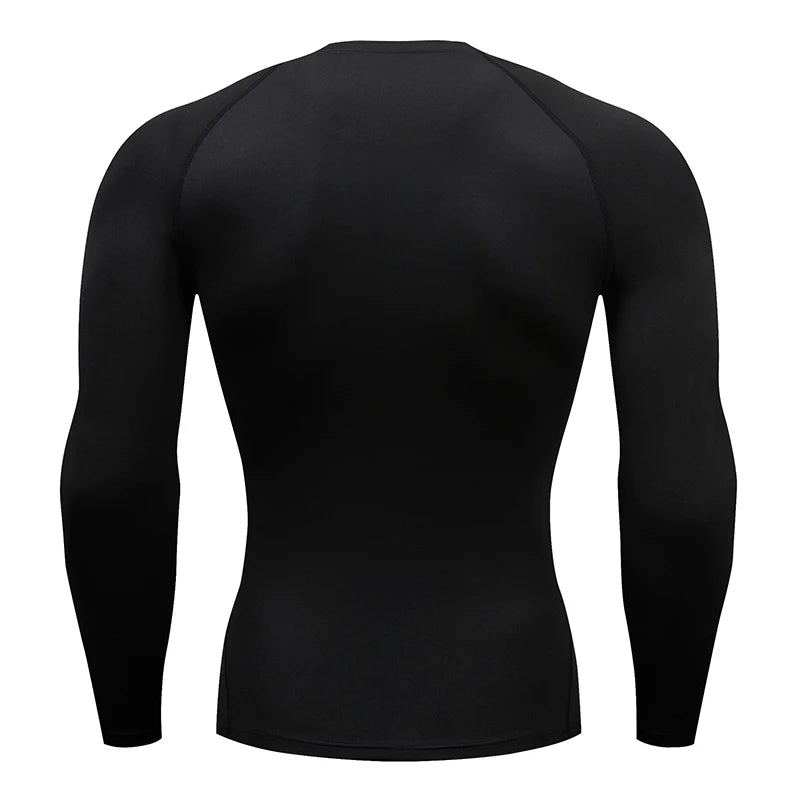 Men's Compression Long Sleeve Shirt Quick Dry Muscle Fit Athletic Top for Workout Training Bodybuilding Running Fitness Sports