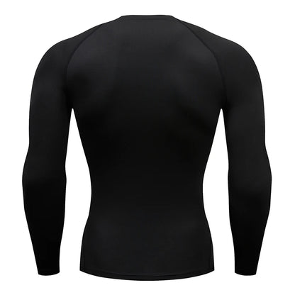 Men's Compression Long Sleeve Shirt Quick Dry Muscle Fit Athletic Top for Workout Training Bodybuilding Running Fitness Sports
