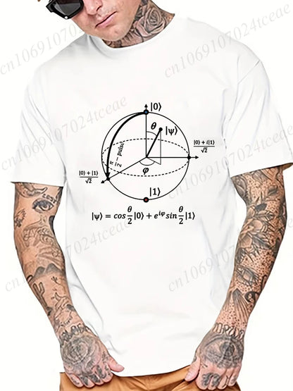 Summer Casual Men's T-Shirt Clothing Soft and Loose Round Neck Top for Men Math Physics and Science Male Short Sleeve Tees Tops