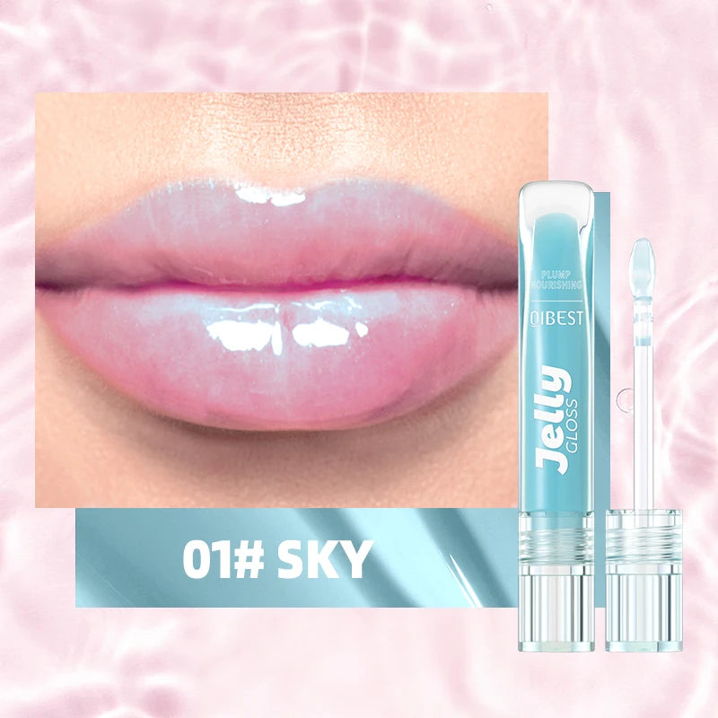 Mirror Water Light Jelly Lip Gloss Shiny Mirror Moisturizer Sexy Red Rose Liquid Lipstick Glitter Lip Oil Glass Lip Stain Makeup