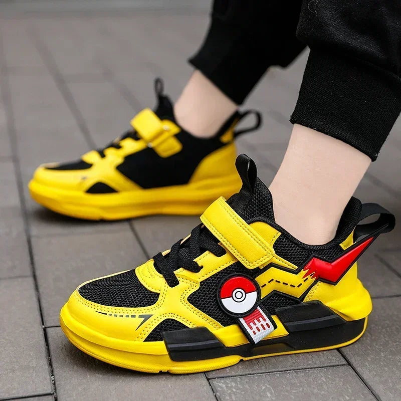 Kid Casual Sneakers  Pikachu Children Cartoon Sports Shoes  Boy Girl Student Running Shoe Breathable Lightweight Size EU28-39