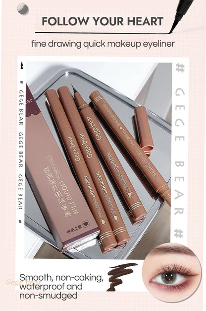 GEGE BEAR Precision Tip Fast Driving Quick Draw Liquid Eyeliner Pen Daily Use Waterproof Smudge Proof Long Last Eyeliner Pencil