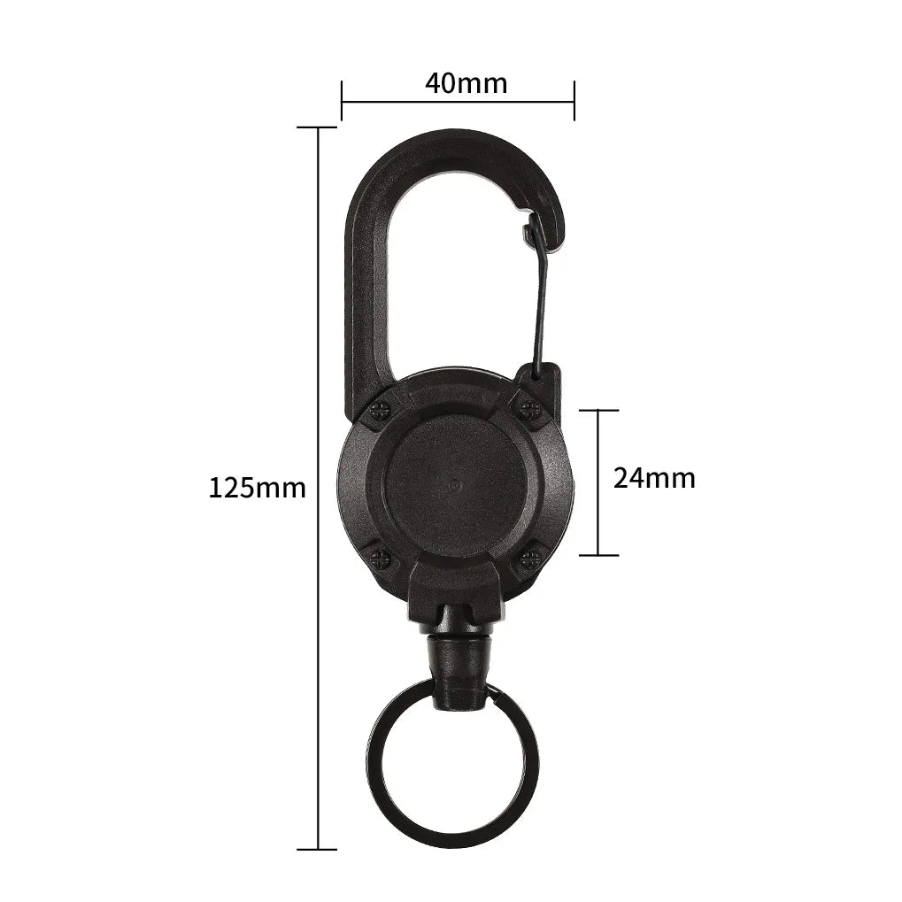 Outdoor Heavy-Duty Retractable Keychain Retractable Card Holders Extendable Key Chain Steel Wire Rope Extendable Key Lanyard