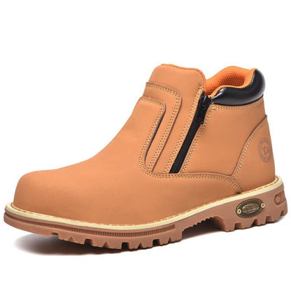 Anti Puncture Anti Smashing Work Boots Safety Steel Toe Shoes Men Waterproof Leather Boots Protective Shoes Safety Men Boots