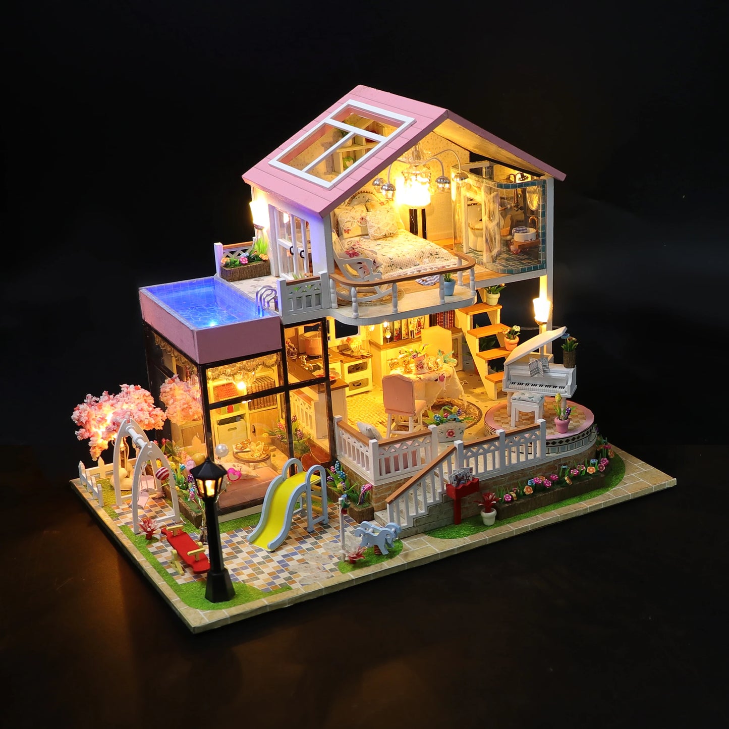 Wooden Miniature Doll House Kit 3D Puzzle Assembly Building Model Toy Home Bedroom Decoration With Furniture Adult New Year Gift