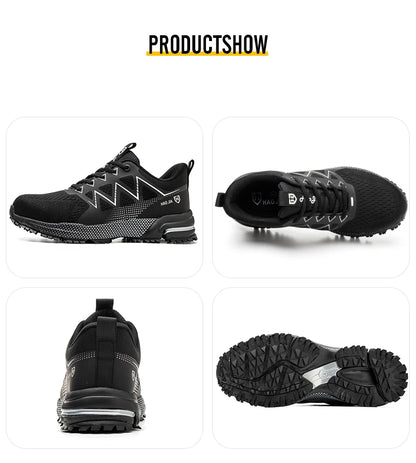 ZLMY Fashion Safety Shoes Men Steel Toe Sneaker Puncture Proof Work Boots Anti-smash Man Safety Boots Male Industrial Work Shoes