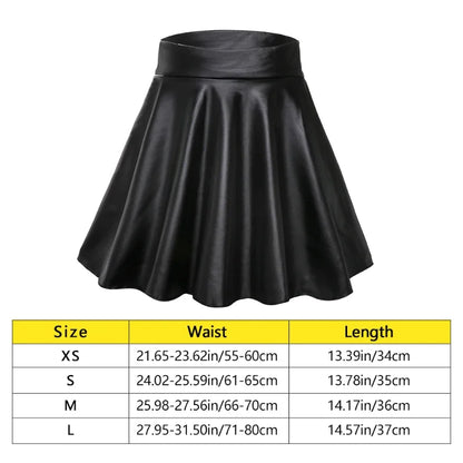 High Waist Faux Leather Textured Half Skirt For Women Versatile And Basic A-Line Skirt Umbrella Skirt Sexy And Slim Mini Skirt