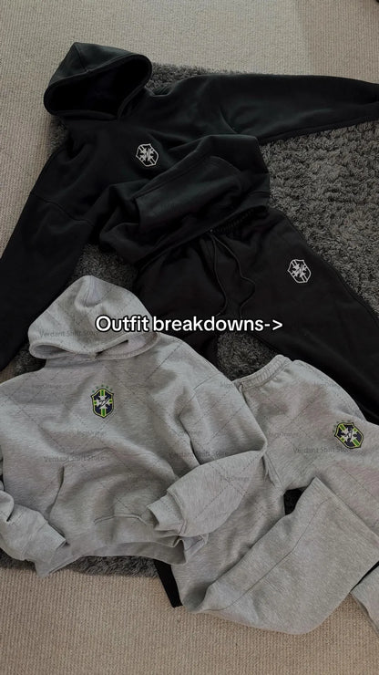 New Y2K casual loose street hip-hop suit trend Gothic Harajuku personality couple hoodie European and American mix and match set