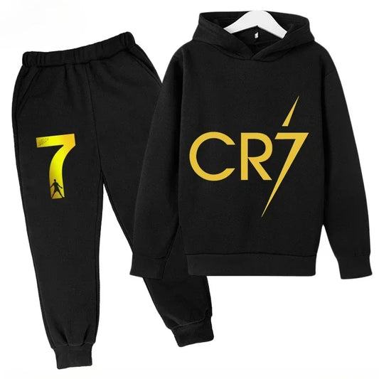 Spring Autumn Cr7 Ronaldo Children's Set Sports Hoodie+Pants Suit 2-piece Set Boys Girls Clothes Casual Sport Kids Tracksuits