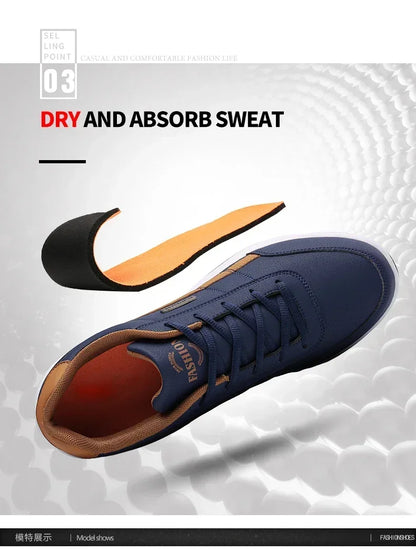 YRZL Men Shoes Spring Autumn Waterproof Walking Sneakers Leisure Male Leather Sports Shoes Non-Slip Footwear Tennis for Men