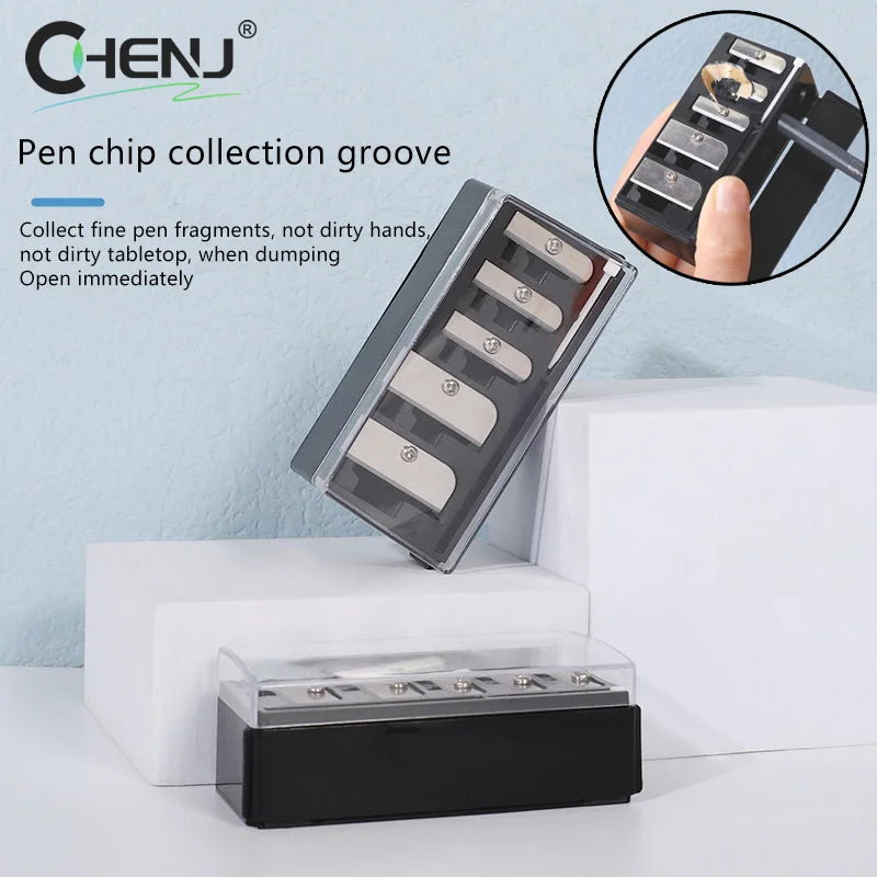 1Pcs 5 Holes Sharpener Multi-functional Pencil Sharpener With Lid For Eyeliner Lipliner Pencils