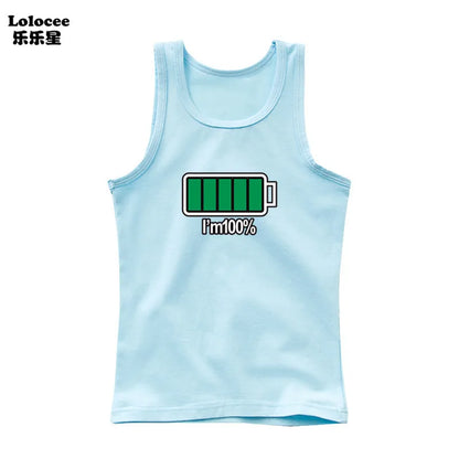 Boys Sleeveless Vest Kids Letter Print Summer 2025 Casual Tank Top Teenagers Singlet Children Camisoles Clothing