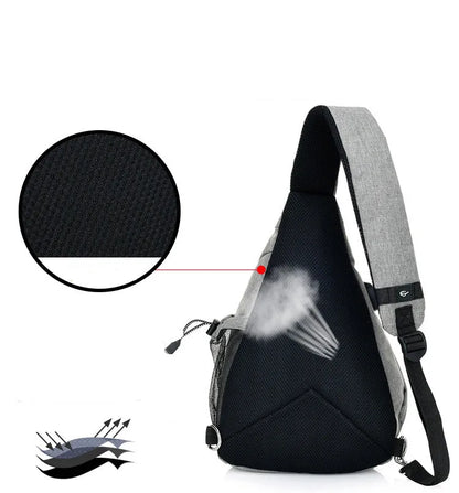 New Men One Shoulder Backpack Women Sling Bag Crossbody USB Boys Cycling Sports Travel Versatile Fashion Bag Student School 2023