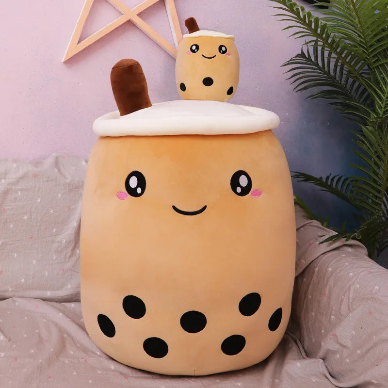 24/70CM Real-life Bubble Tea Plush Toy Boba Milk Tea Plushie Toy Soft Stuffed Hug Pillow Balls Bubo Tea Cup Cushion Gift Girl