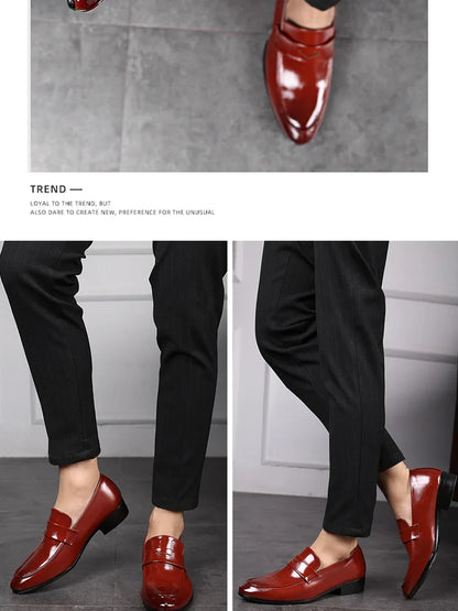 Men's Shoes Loafers Dress Man British Casual Single Leather Small Square Toe Mens Genuine Shoe Formal Black Elegant Good Quality