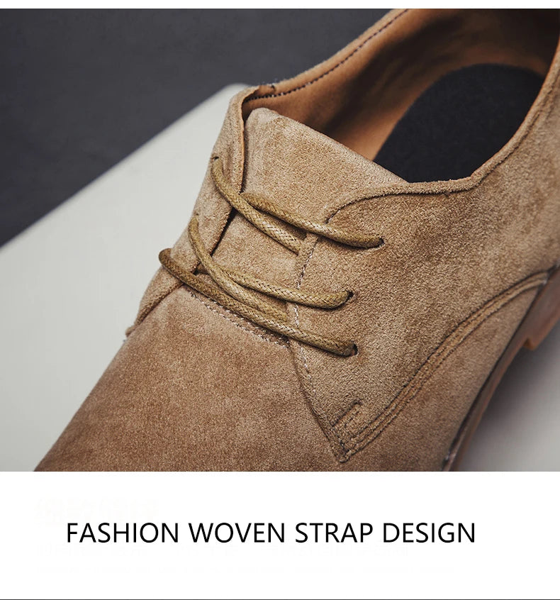 Luxury Men Derby Shoes High Quality Suede Leather Shoes for Men Business Casual Shoes Lace-Up Men Party Wedding Shoes Large Size