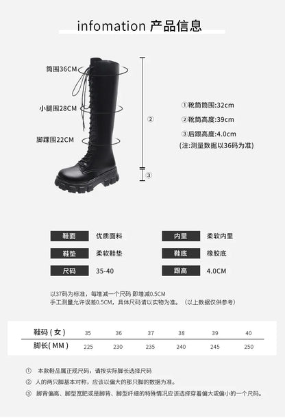 High Boots for Women 2025 New Women's Boots Fashion Womens Casual Shoes Wear-resistant Non-slip Women Platform Shoes Botas Mujer