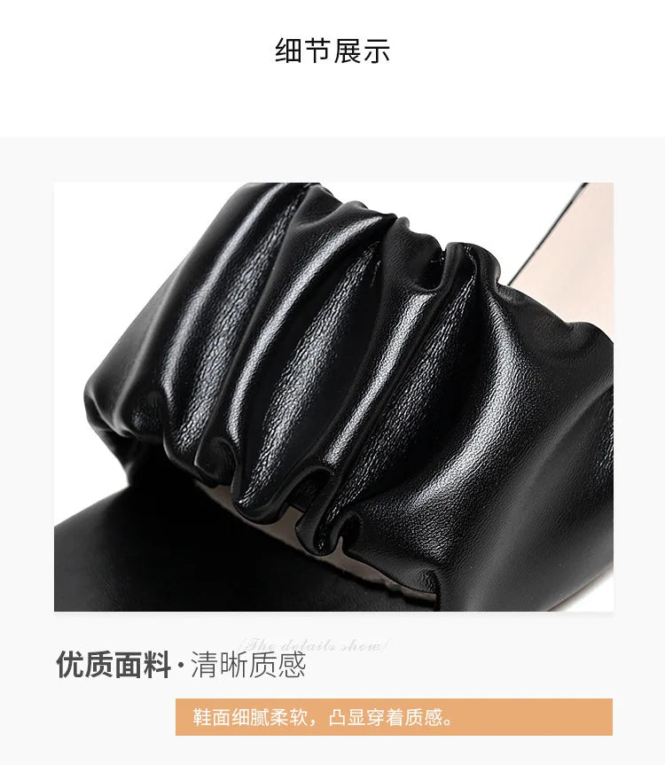 Size 35-42 New Fashion White High Heel Shoe Buckle Sandalias Grace Dress Female Designer Party Shoes 2024 Summer Women's Sandals