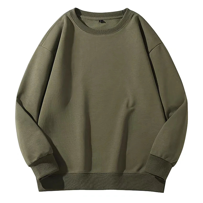400g Heavy Weight Round Necked Sweatshirts Loose Solid Color  for Spring Autumn Men women's Casual Sports Top Pullover M-4XL