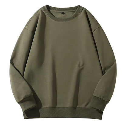 400g Heavy Weight Round Necked Sweatshirts Loose Solid Color  for Spring Autumn Men women's Casual Sports Top Pullover M-4XL